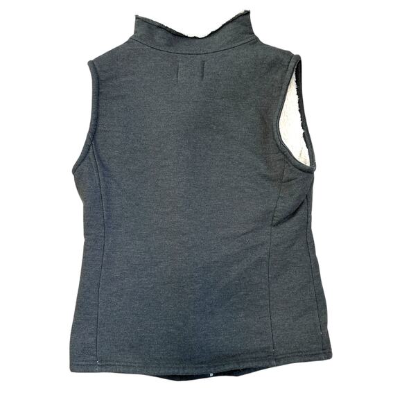 Banana Republic Gray White Fleece Sleeveless Asymmetric Vest XS - Picture 4 of 5